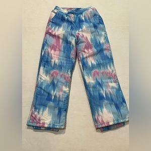 The Children's Place Blue and Pink Tie-Dye Print Kids snow pants